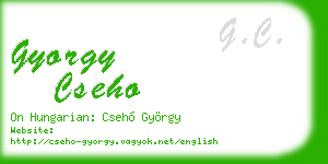 gyorgy cseho business card