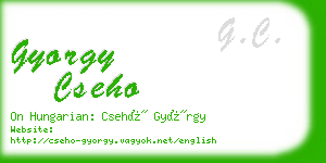 gyorgy cseho business card